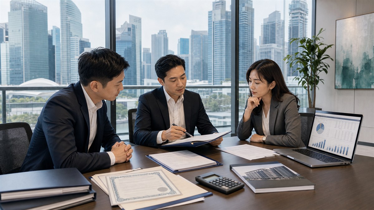 Singapore commercial property share acquisition boardroom due diligence