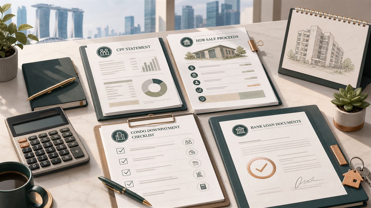 CPF statement and HDB sale proceeds documents for Singapore upgrader planning