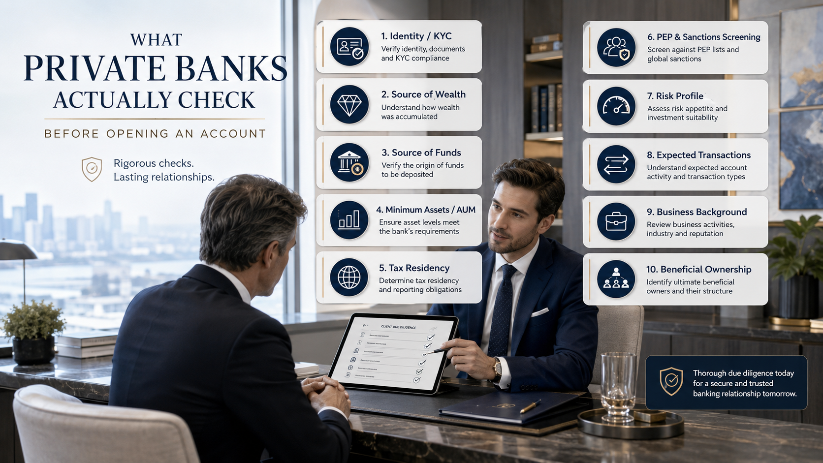 Private bank KYC and source of wealth checklist before opening an account