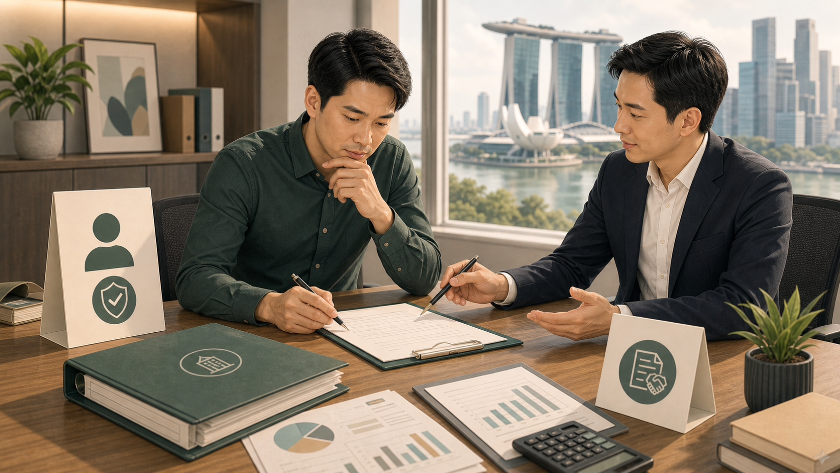 Singapore SME director reviewing guarantor capacity and company loan documents