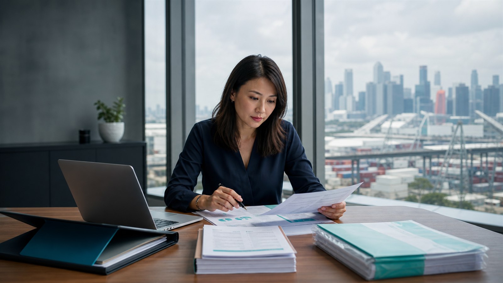 Finance director reviewing the structure and cost of Singapore SME financing facilities