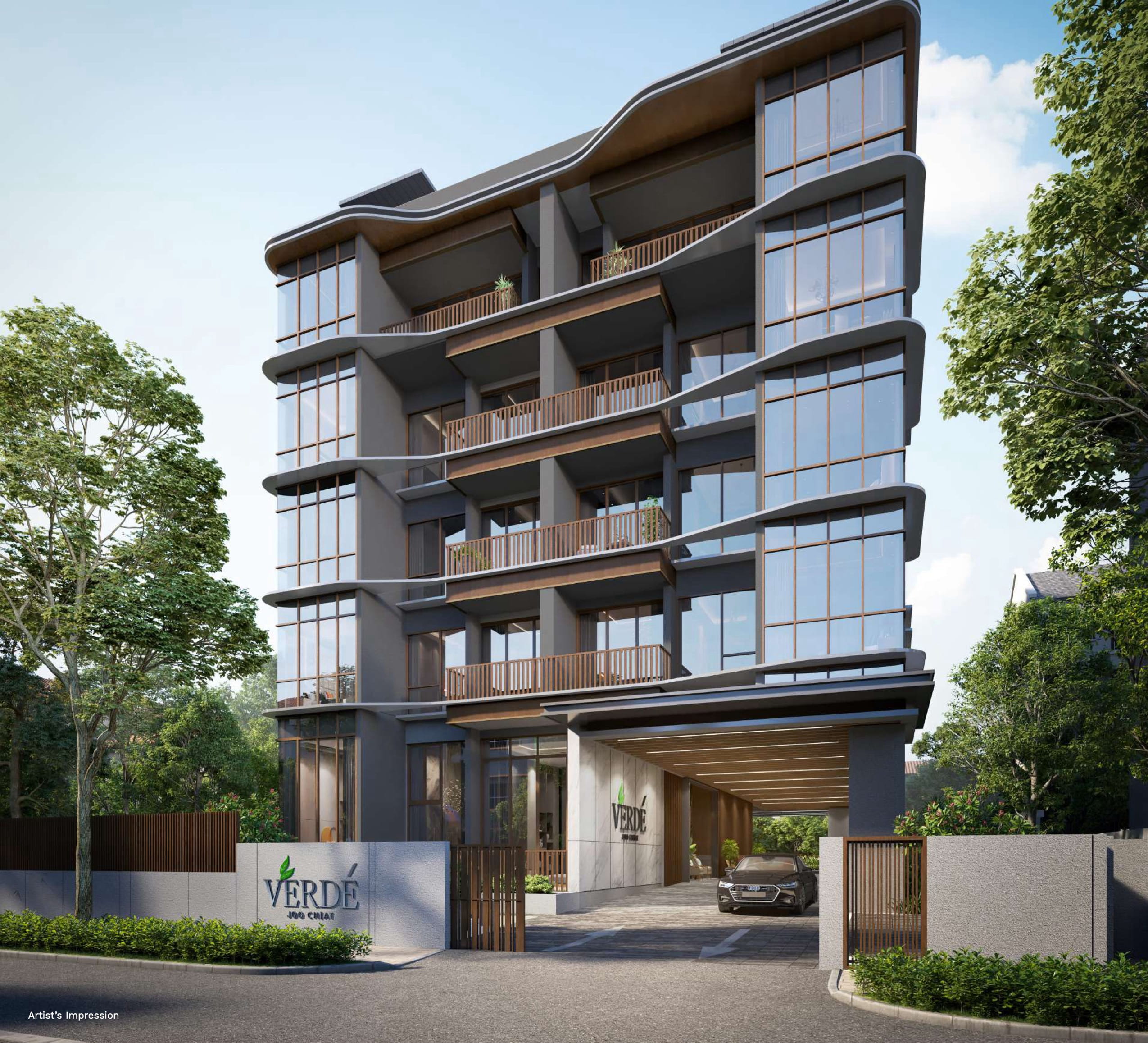 Editorial illustration of a boutique freehold condominium in Singapore's Joo Chiat neighbourhood